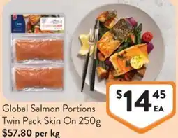 Foodworks Global Salmon Portions Twin Pack Skin On offer