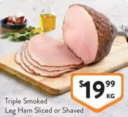 Foodworks Triple Smoked Leg Ham Sliced or Shaved offer