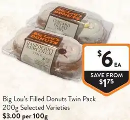 Foodworks Big Lous Filled Donuts Twin Pack offer