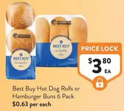 Foodworks Best Buy Hot Dog Rolls or Hamburger Buns offer