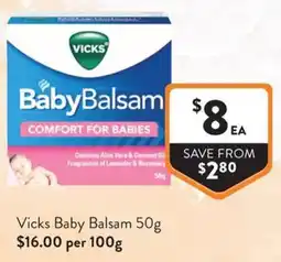 Foodworks Vicks Baby Balsam offer
