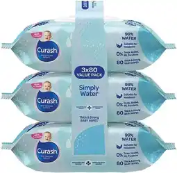 Amcal Pharmacies Curash Simply Water Wipes 3 x offer