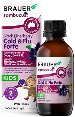Discount Drug Stores Brauer Sambucus Cold & Flu Forte For Kids offer
