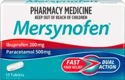 Amcal Pharmacies Mersynofen Dual Action Pain Relief 12 Tablets offer