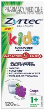 Amcal Pharmacies Zyrtec Kids Allergy & Hayfever Relief Grape Flavour Oral Liquid offer
