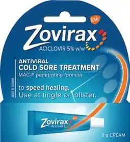 Amcal Pharmacies Zovirax Cold Sore Cream Tube offer