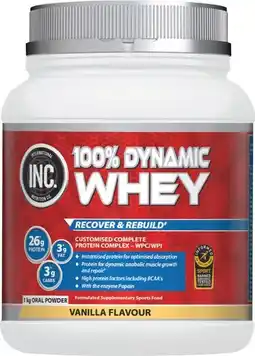 Amcal Pharmacies INC 100% Dynamic Whey Vanilla Flavour offer