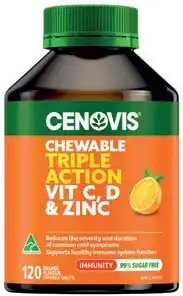 Discount Drug Stores Cenovis Chewable Triple Action Vit C, D & Zinc 120 Tablets offer