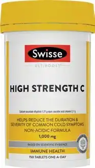 Amcal Pharmacies Swisse Ultiboost High Strength Vitamin C 150 Tablets offer