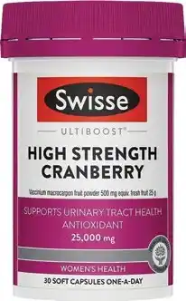 Amcal Pharmacies Swisse Ultiboost High Strength Cranberry 30 Capsules offer