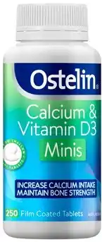 Amcal Pharmacies Ostelin Calcium & Vitamin D3 Minis 250 Tablets offer