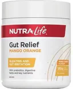 Amcal Pharmacies Nutra-Life Gut Relief Powder Mango Orange offer