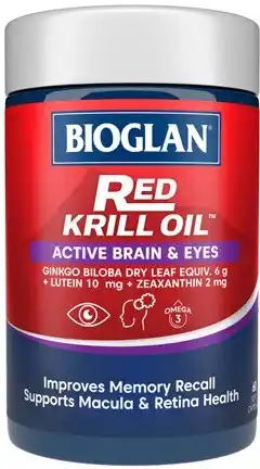 Amcal Pharmacies Bioglan Red Krill Oil Active Brain & Eyes 60 Capsules offer