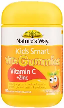 Amcal Pharmacies Nature’s Way Kids Smart Vita Gummies Vitamin C + Zinc 120 Pastilles offer