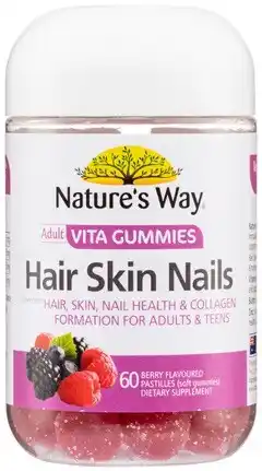 Amcal Pharmacies Nature’s Way Adult Vita Gummies Hair Skin Nails 60 Pastilles offer