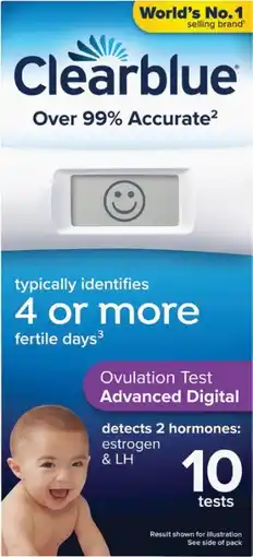 Amcal Pharmacies Clearblue Advanced Digital Ovulation Test (Dual Hormone) offer