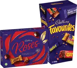 IGA Cadbury Chocolate Roses 225g or Favourites 264‑265g Selected Varieties offer