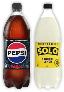 IGA Pepsi or Solo 1.25 Litre Selected Varieties offer