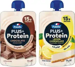 IGA NEW Pauls Plus+ Protein Yoghurt Pouch Selected Varieties offer