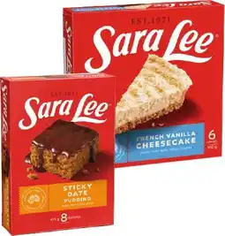 IGA Sara Lee Cheesecake 360-425g, Pudding 475g or Mini Cups 280-320g Selected Varieties offer