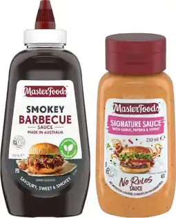 IGA MasterFoods No Rules Sauce 250mL, Barbecue or Tomato Squeezy Sauce 500mL Selected Varieties offer