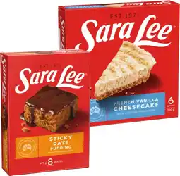 IGA Sara Lee Cheesecake 360-425g, Pudding 475g or Mini Cups 280-360g Selected Varieties offer