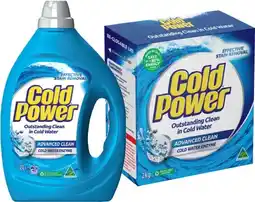 IGA Cold Power Laundry Liquid 2 Litre or Powder 2kg Selected Varieties offer