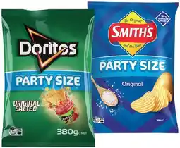 IGA Smith’s Crinkle Cut, Doritos Corn Chips 380g or Red Rock Deli Chips 290g Selected Varieties offer