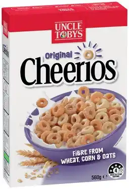 IGA Uncle Tobys Cheerios Cereal Selected Varieties offer