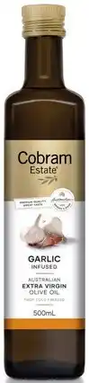 IGA Cobram Estate Garlic Infused Extra Virgin Olive Oil Selected Varieties offer
