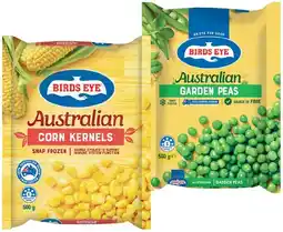 IGA Birds Eye Australian Garden Peas, Beans or Corn Kernels 500g offer
