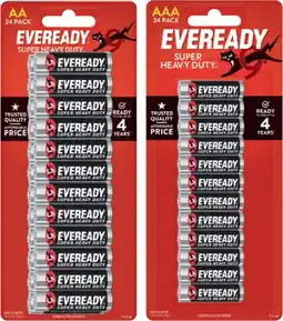 IGA Eveready Super Heavy Duty AA or AAA Batteries 24 Pack offer