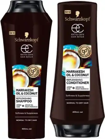 Schwarzkopf Extra Care Hair Repair Shampoo or Conditioner 400mL Selected Varieties