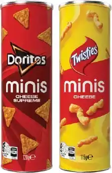 IGA Twisties Cheese 115g, Doritos Cheese Supreme 120g or Simply Chips 120g Selected Varieties offer