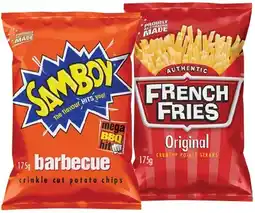 IGA Samboy Potato Chips or French Fries Original 175g Selected Varieties offer
