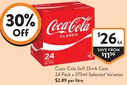 Foodworks Coca-Cola Soft Drink Cans offer