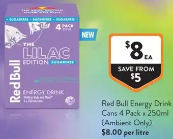 Foodworks Red Bull Energy Drink Cans offer