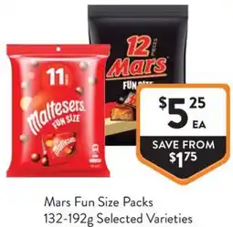 Foodworks Mars Fun Size Packs offer