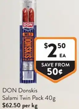 Foodworks DON Donskis Salami Twin Pack offer