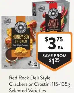 Foodworks Red Rock Deli Style Crackers or Crostini offer