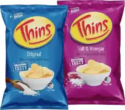 IGA Thins Chips 150‑175g Selected Varieties offer
