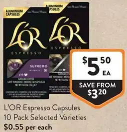 Foodworks L'OR Espresso Capsules offer