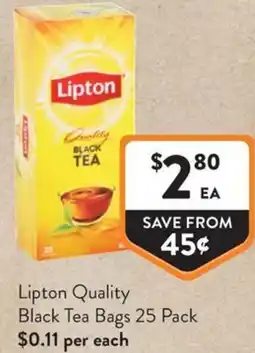 Foodworks Lipton Quality Black Tea Bags offer