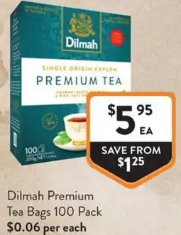 Foodworks Dilmah Premium Tea Bags offer