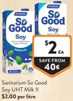 Foodworks Sanitarium So Good Soy UHT Milk offer