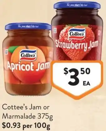 Foodworks Cottee's Jam or Marmalade offer