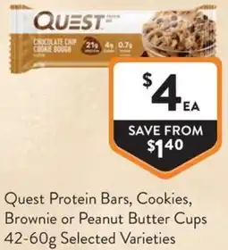 Foodworks Quest Protein Bars, Cookies, Brownie or Peanut Butter Cups offer