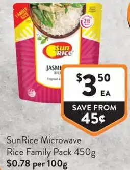 Foodworks SunRice Microwave Rice Family Pack offer