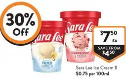 Foodworks Sara Lee Ice Cream offer