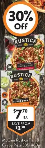 Foodworks McCain Rustica Thin & Crispy Pizza offer